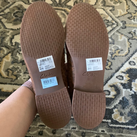 Clarks Trish Rose Suede Leather Animal Leopard Print Slip On Loafer 10M - Picture 9 of 12